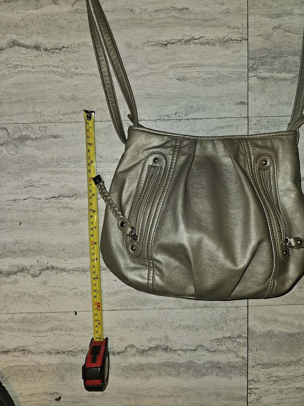 Apt. 9 Silver Metallic Crossbody Bag
